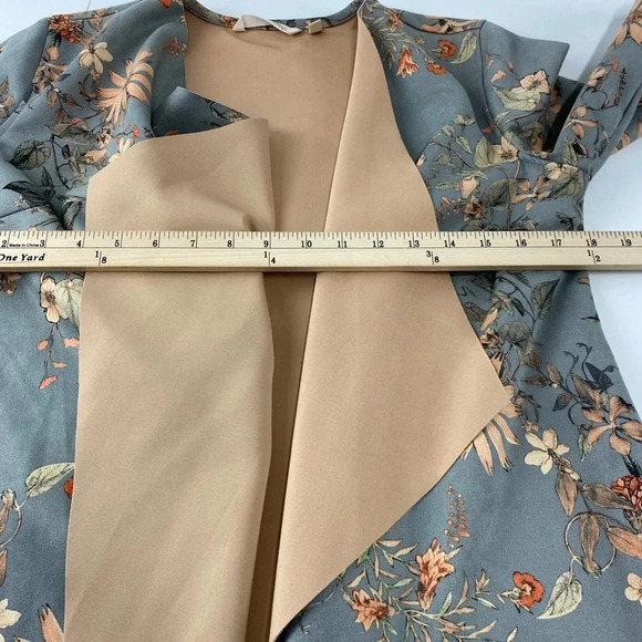Soft Surroundings Womens Small Gray Floral Open Front Blazer Microsuede Stretch - Picture 4 of 6